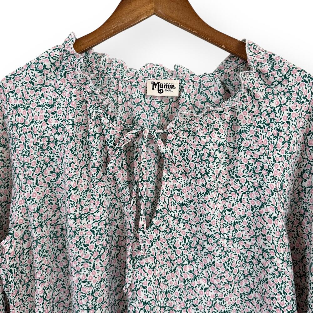 Show Me Your Mumu Charlene Peony Please Tunic Top Blouse Pink Green Floral Small - Picture 4 of 10